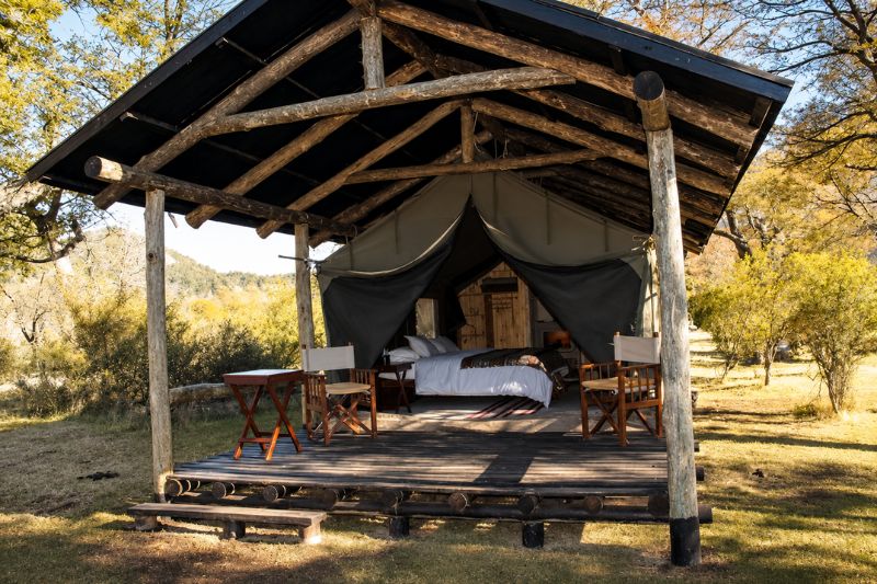 Staying in a safari style camp on the Patagonia Trail - Argentina
